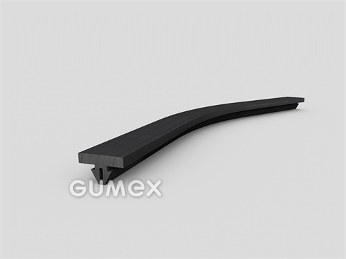 Pryžový profil tvaru "T" s dutinkou, 8,5x14/6mm, 60°ShA, EPDM, -40°C/+100°C, černý